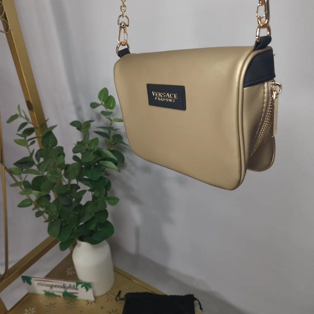 SALE! Versace Parfum Bag - NWOT cosmetic makeup convertible crossbody & chain - Picture 3 of 11